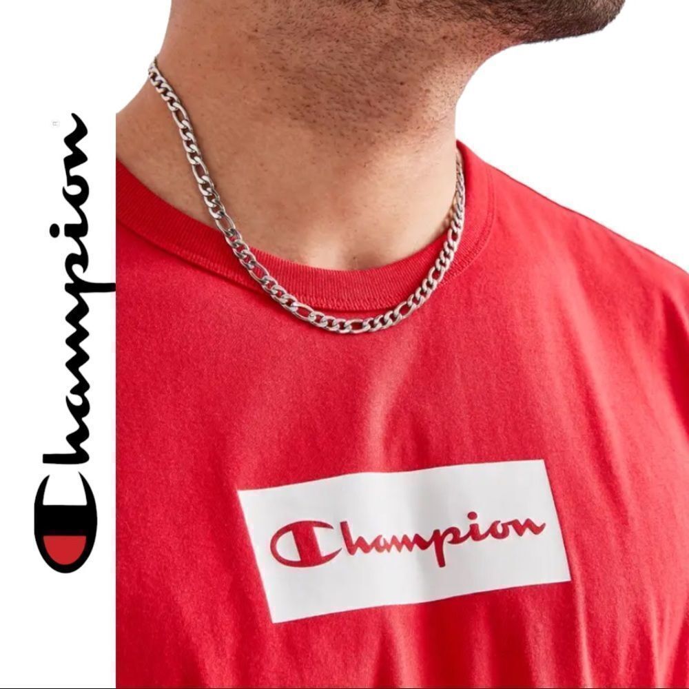 NEW Champion Men's Champion Red Box Logo Short-Sleeve Tee Shirt T-Shirt L XL - Picture 2 of 4